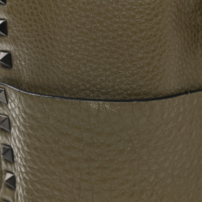 Valentino Garavani Grained Calfskin Medium Rockstud Backpack Army Green 16 of 18