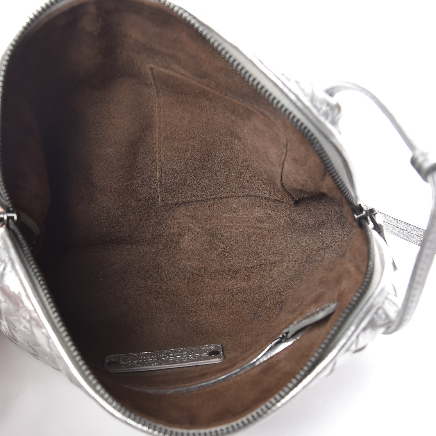 Bottega Veneta Metallic Grosgrain Intrecciato Nodini Crossbody Messenger Silver 5 of 15