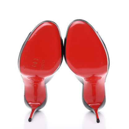 Christian Louboutin Shiny Nappa Pigamule 100 Slide Sandals 38 Black 5 of 9