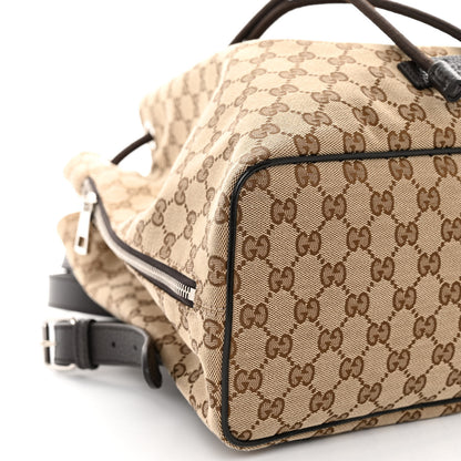 Gucci Monogram Dollar Calfskin O Drawstring Backpack Beige Ebony Testa di Moro Dark Chocolate 8 of 9