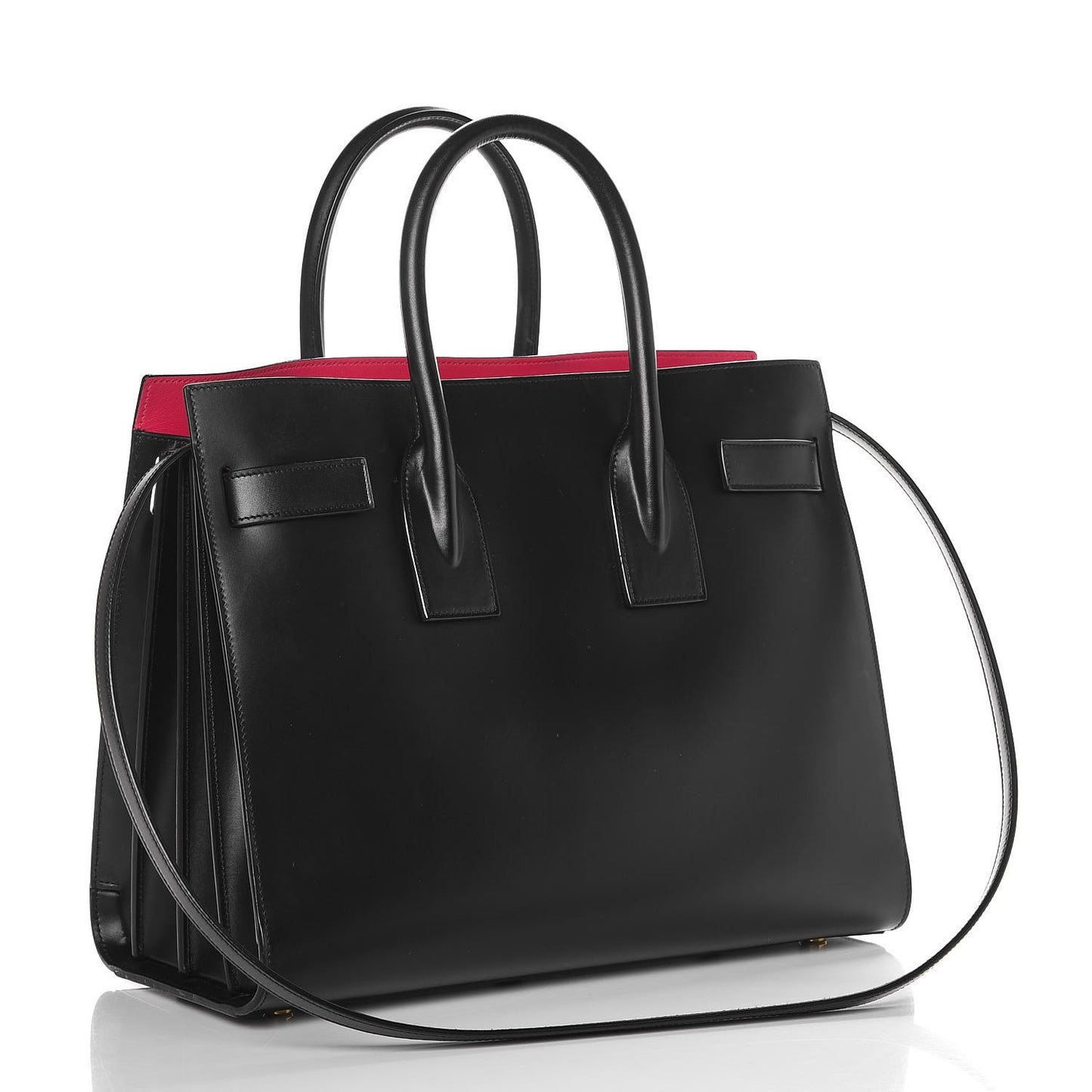 Calfskin Small Sac De Jour Black Fuchsia