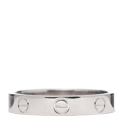 Cartier 18K White Gold 3.5mm LOVE Wedding Band Ring 55 7.25 1 of 5
