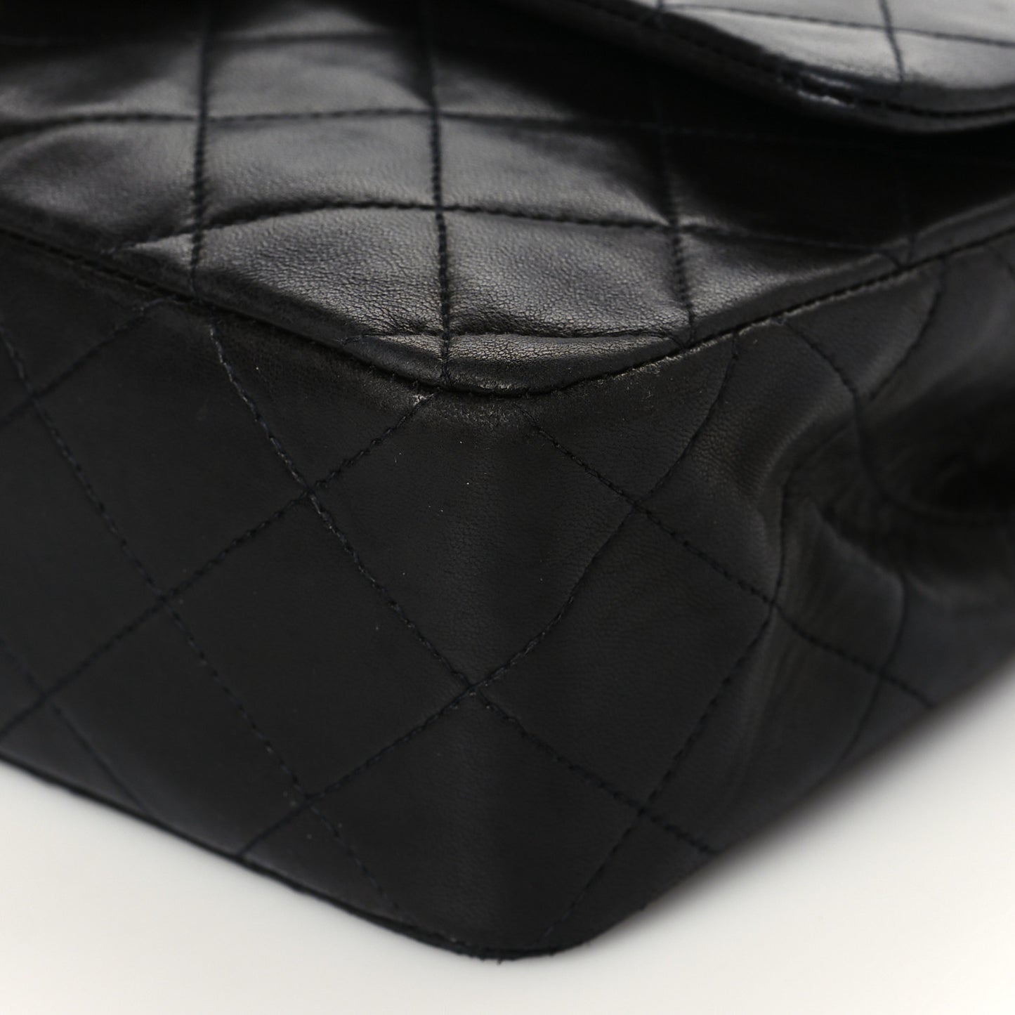 Lambskin Quilted Small Double Flap Black
