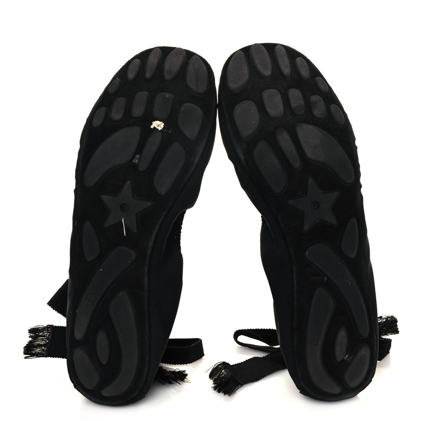Micro Mesh Academy Lace-Up Ballerina Flats 41 Black