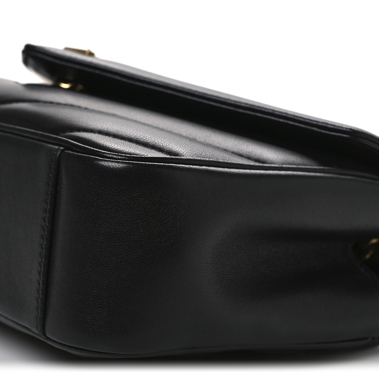 Lambskin Chevron Quilted Small Loulou Bag Black