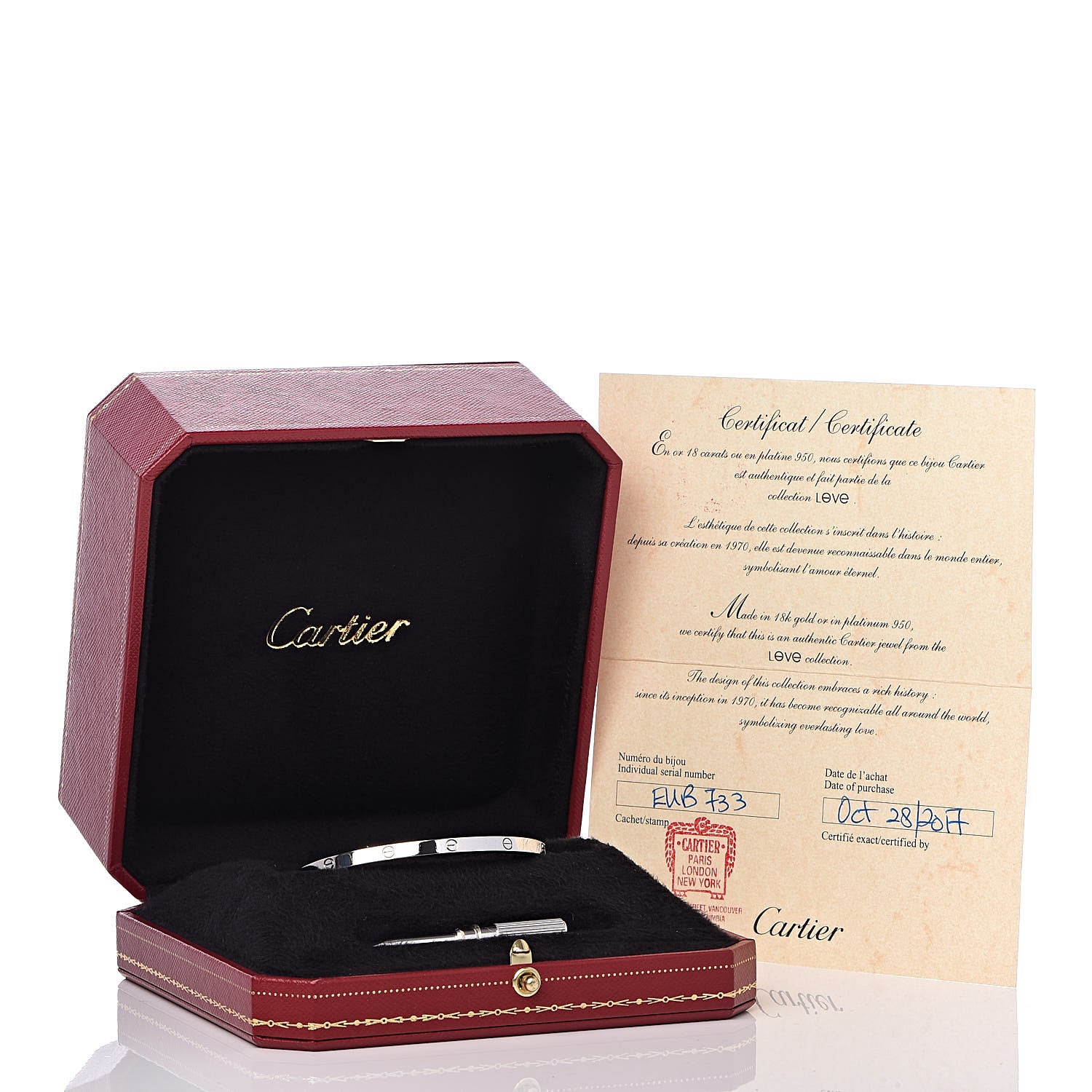 Cartier 18K White Gold Small LOVE Bracelet 17 6 of 6