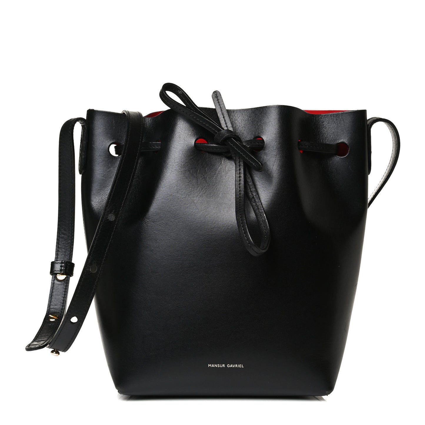 Calfskin Mini Bucket Bag Black Flamma