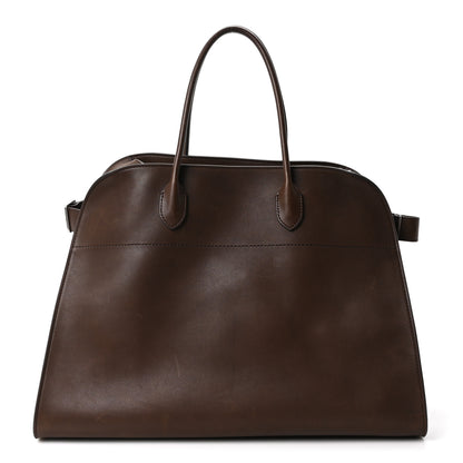 The Row Polished Saddle Calfskin Soft Margaux 17 Dark Brown 1 of 8