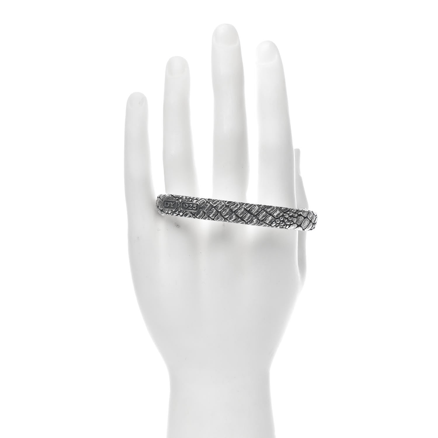 David Yurman Sterling Silver 10mm Naturals Gator Cuff Bracelet 2 of 4