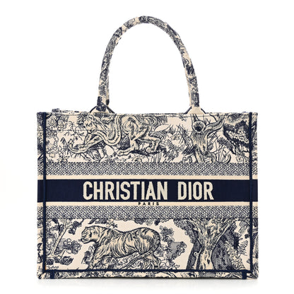 Christian Dior Canvas Embroidered Medium Dioriviera Toile De Jouy Book Tote Blue 1 of 13