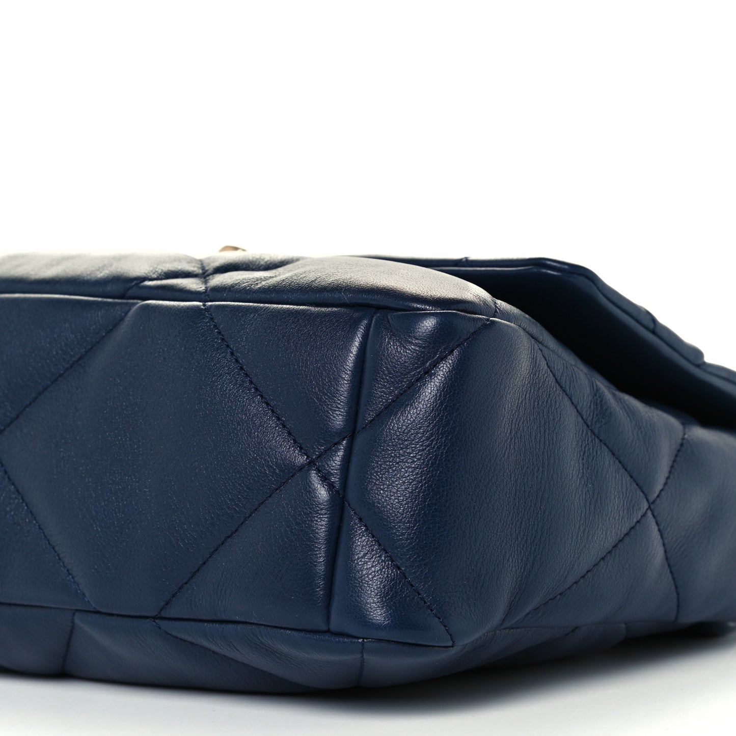 Lambskin Quilted Large Chanel 19 Flap Navy Blue
