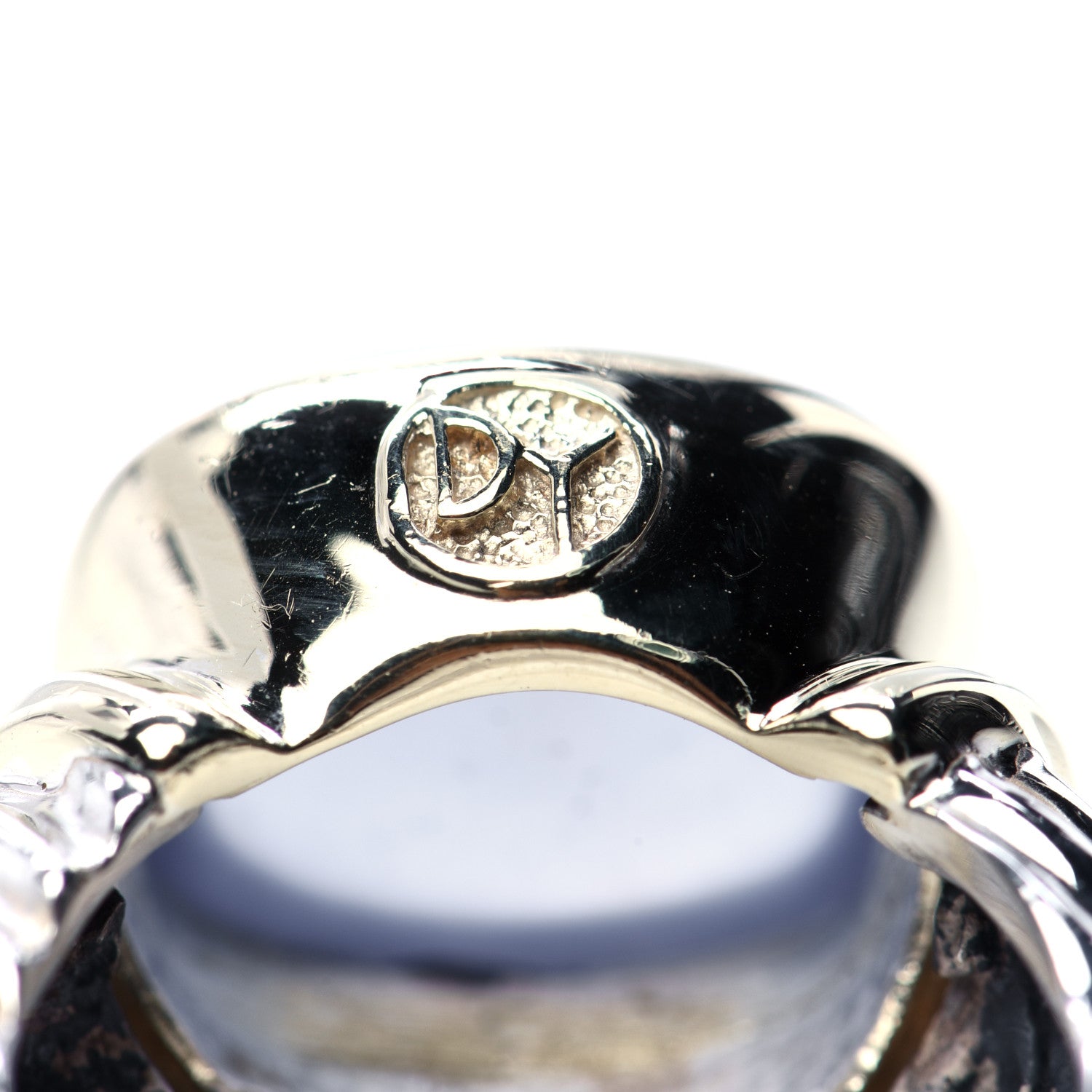 David Yurman Sterling Silver 14K Yellow Gold Chalcedony 14mm Noblesse Ring 53 6.5 7 of 7