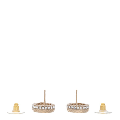 Chanel Crystal CC Round Earrings Gold 3 of 5