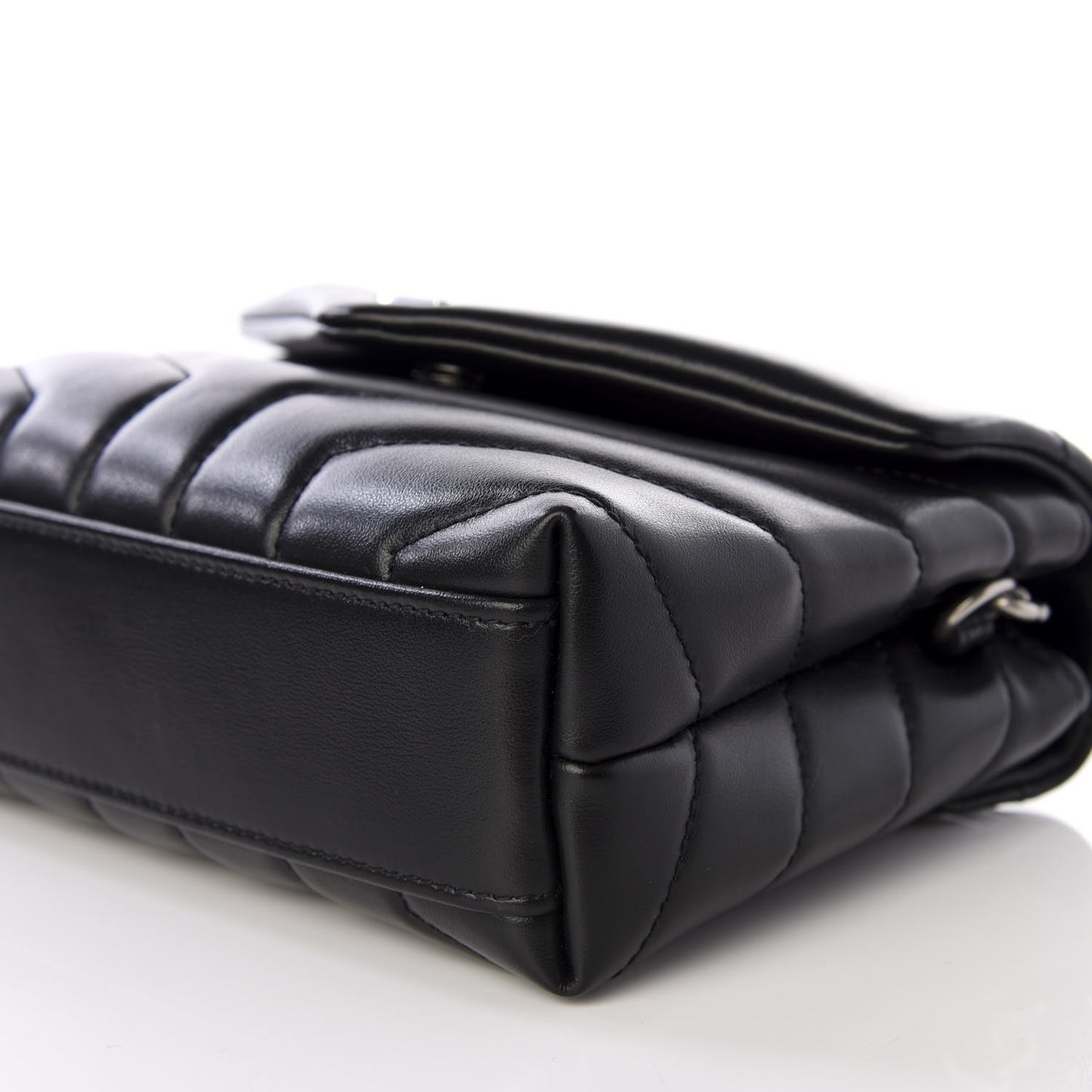Calfskin Y Quilted Monogram Toy Loulou Crossbody Bag Black