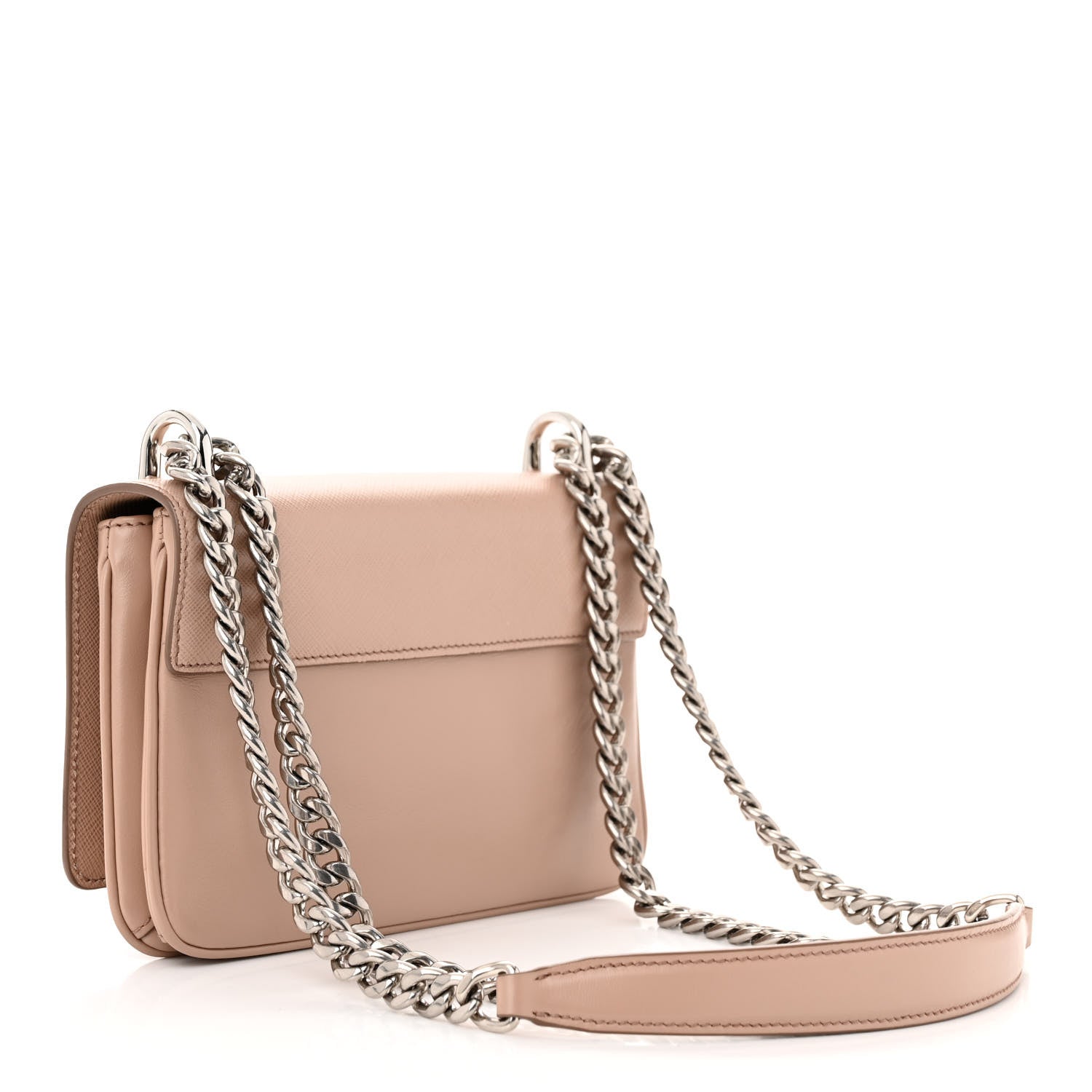Prada Soft Calfskin Saffiano Chain Crossbody Bag Cipria 3 of 12