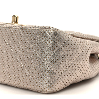 Chanel Metallic Lambskin Perforated Mini Square Flap Light Pink 11 of 11