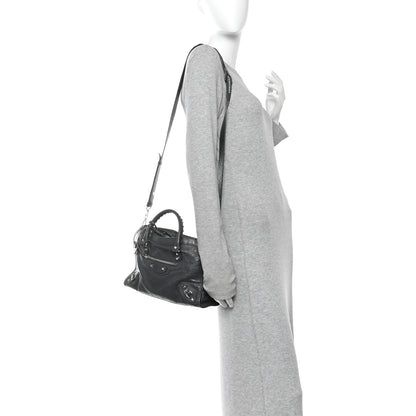 Balenciaga Agneau Classic Silver Hardware S City Logo Strap Gris Fossile White 2 of 11