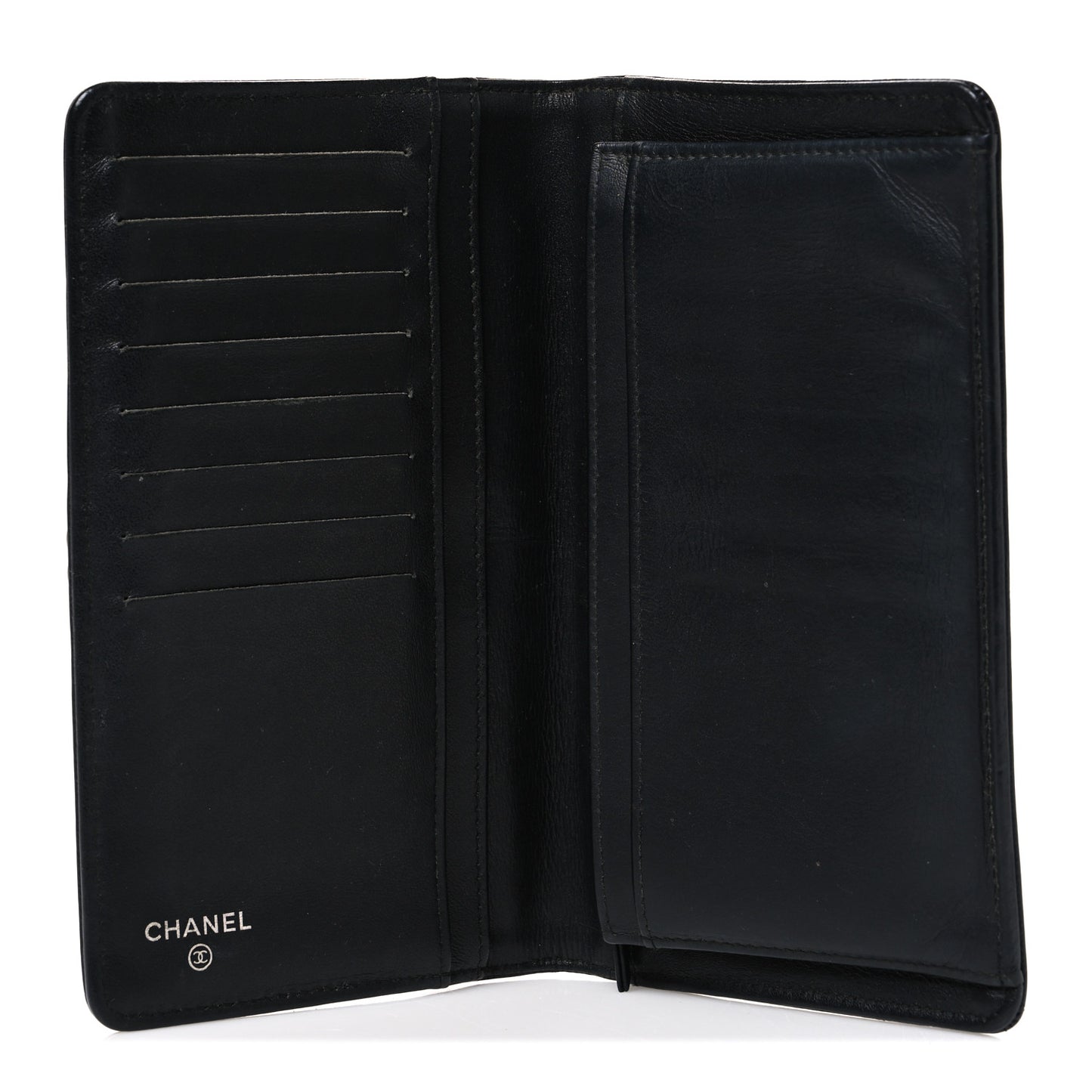 Caviar Quilted Boy Yen Wallet Black