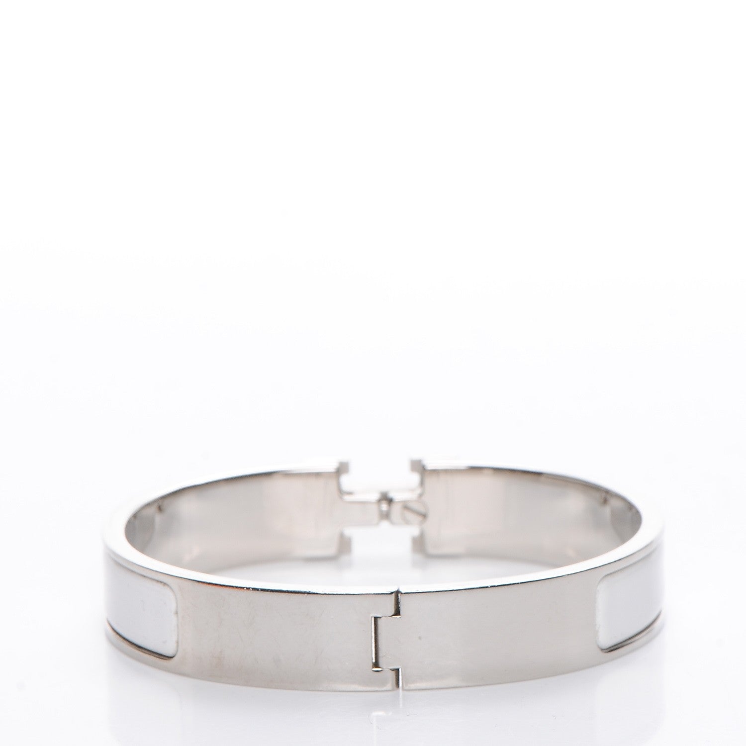 Hermes Enamel Narrow Clic Clac H Bracelet GM White 4 of 5