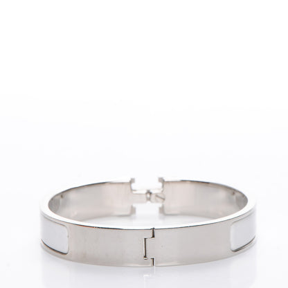 Hermes Enamel Narrow Clic Clac H Bracelet GM White 4 of 5