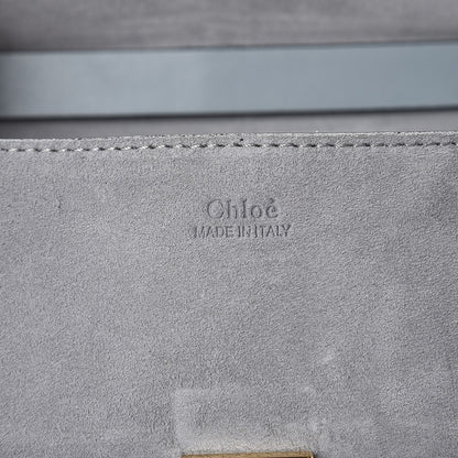 Chloe Suede Smooth Calfskin Drew Shoulder Bag Fresh Blue 6 of 9