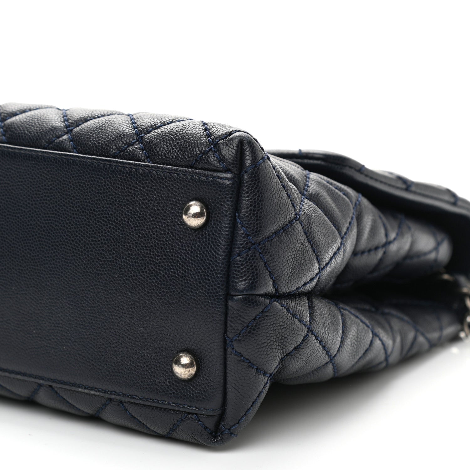 Chanel Caviar Quilted Medium Coco Handle Flap Navy Blue 9 of 9