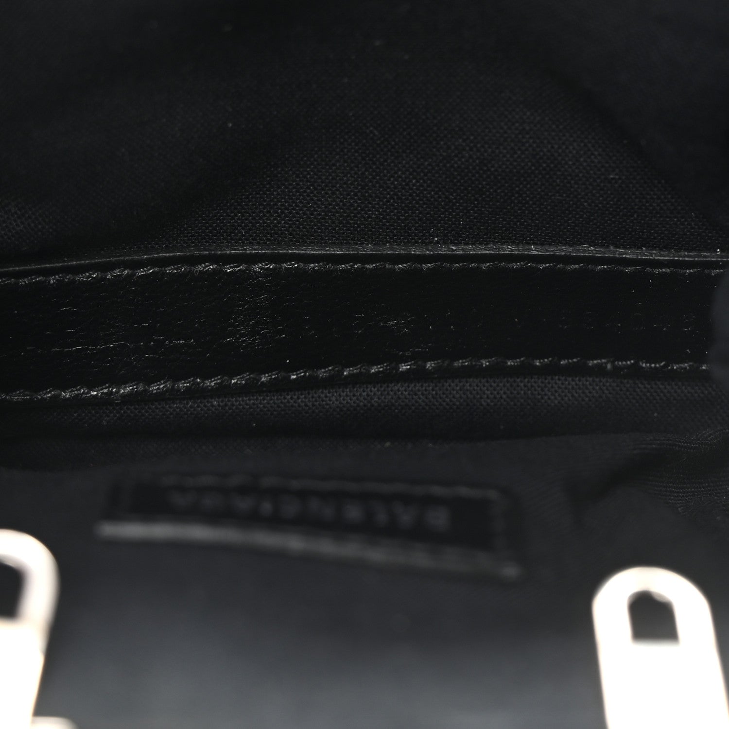 Balenciaga Metallic Textured Calfskin Logo Cloud Coin Purse With Strap Silver 7 of 7
