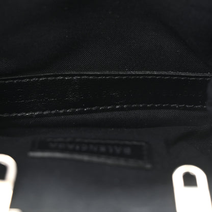 Balenciaga Metallic Textured Calfskin Logo Cloud Coin Purse With Strap Silver 7 of 7