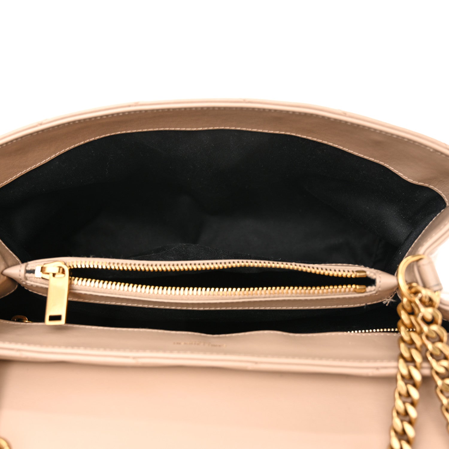 Saint Laurent Calfskin Y Quilted Monogram Medium Loulou Chain Satchel Dark Beige 5 of 9