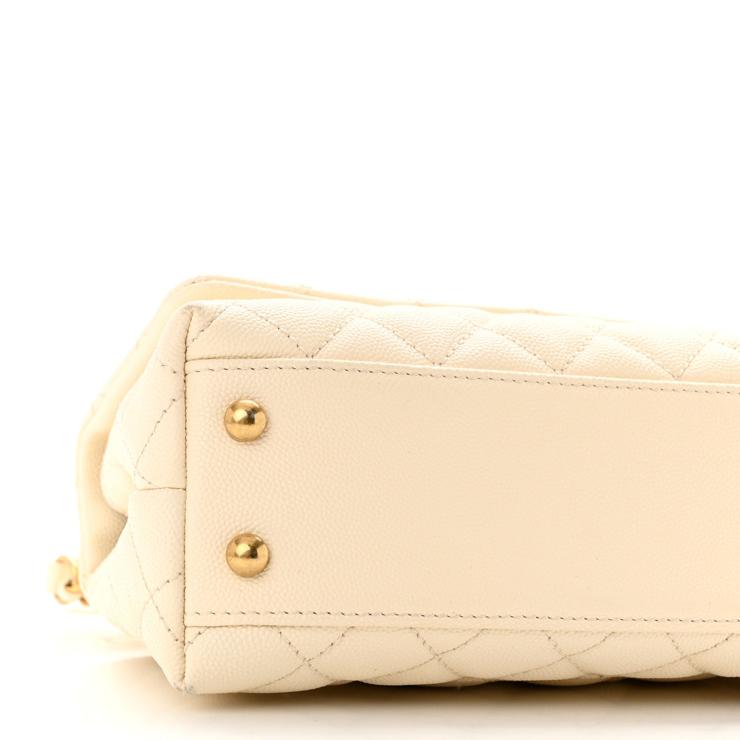 Caviar Quilted Mini Coco Handle Flap Beige