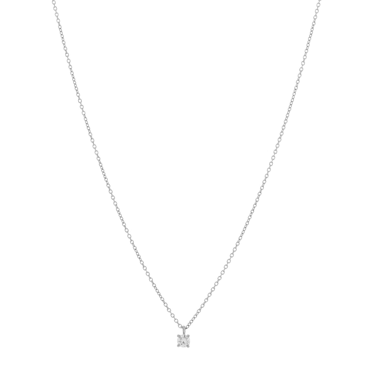 Tiffany Platinum Diamond .17ct Solitaire Pendant Necklace 1 of 4