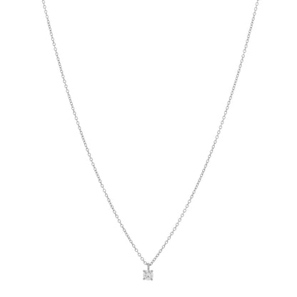 Tiffany Platinum Diamond .17ct Solitaire Pendant Necklace 1 of 4