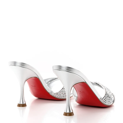 Christian Louboutin Suede Metallic Kid Lambskin Strass Mariza Is Back 85 Sandals 37.5 Silver 4 of 8