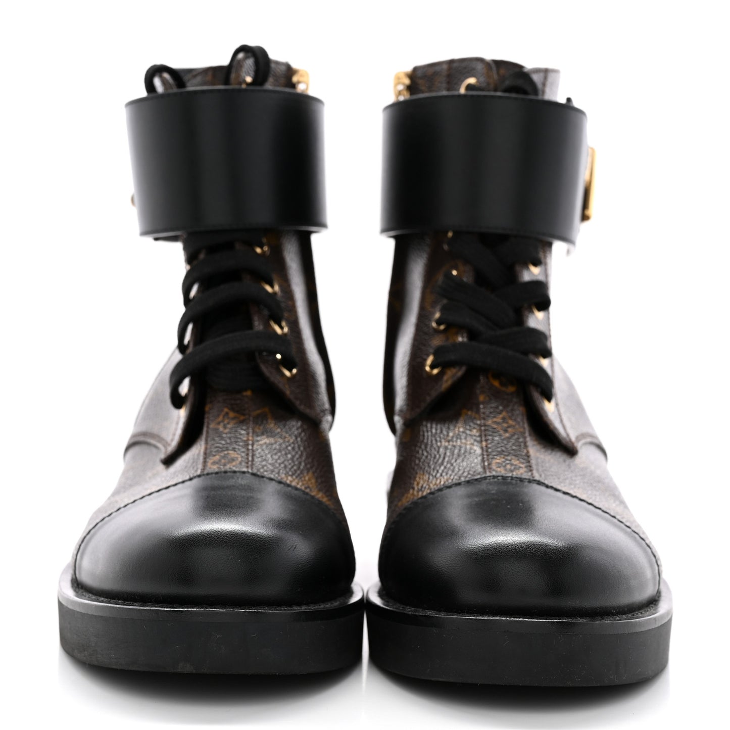 Calfskin Monogram Wonderland Flat Ranger Boots 36 Black
