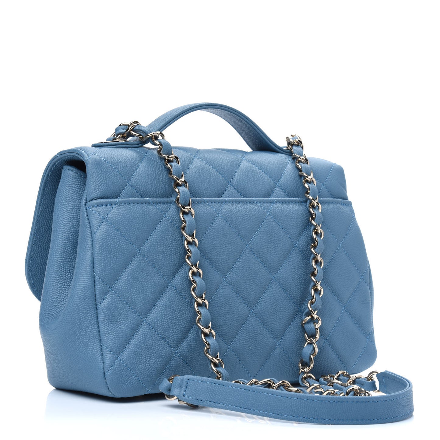 Caviar Quilted Medium Business Affinity Flap Blue