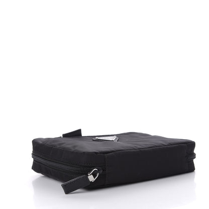 Prada Tessuto Nylon Saffiano Maniglia Pouch Black 4 of 7