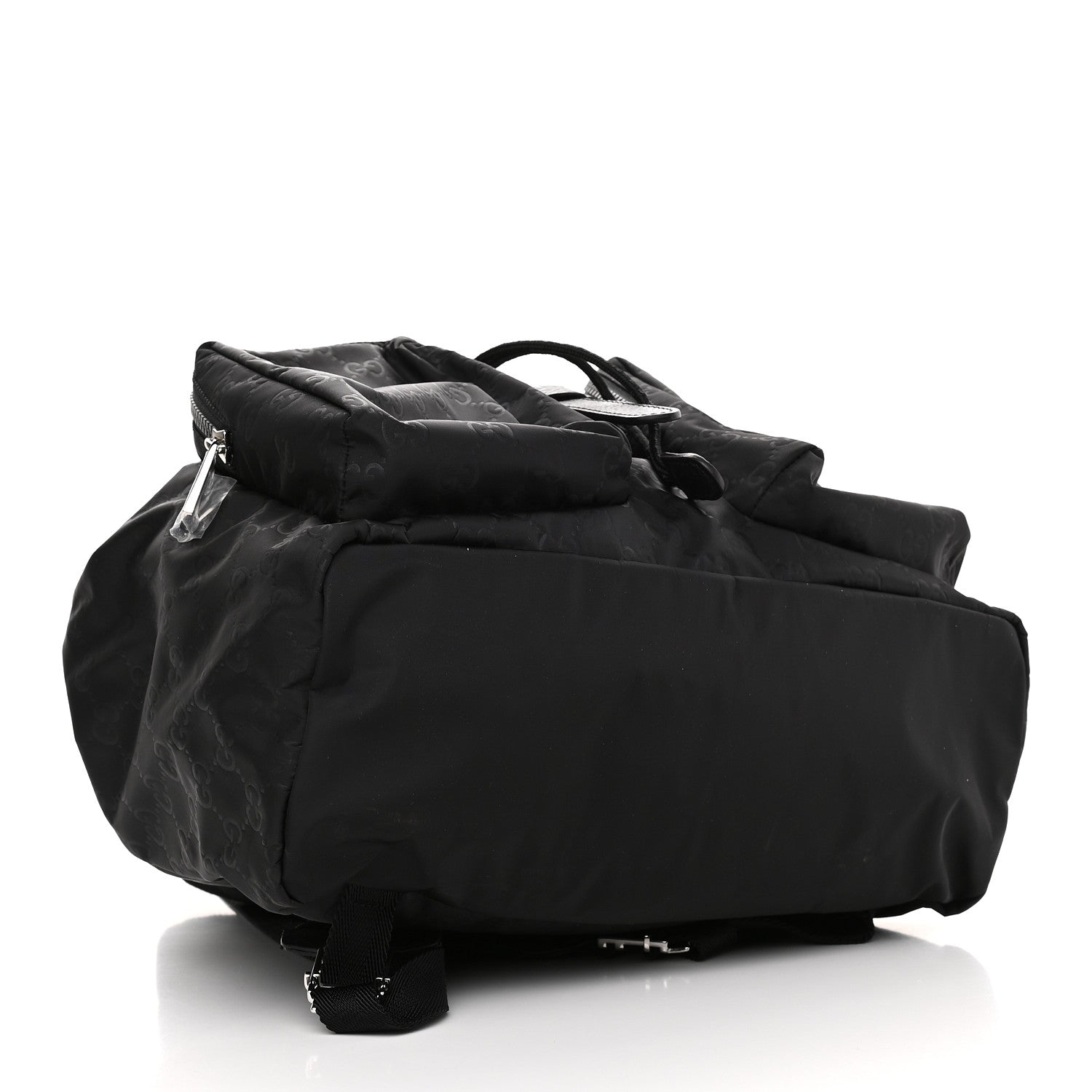 Gucci Nylon Monogram Medium Light Single Buckle Backpack Black 4 of 9