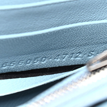 Balenciaga Shiny Calfskin Crocodile Embossed Hourglass Chain Bag Blue Grey 8 of 10