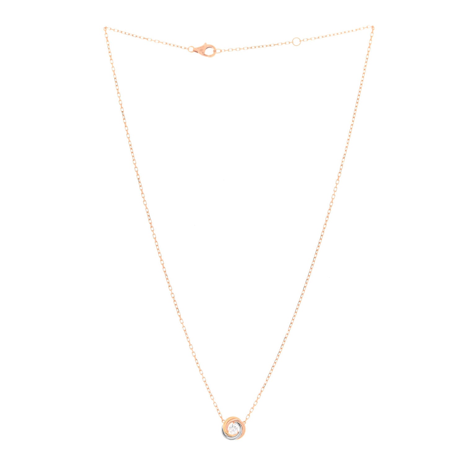 Cartier 18K Pink White Yellow Gold Diamond Trinity De Cartier Pendant Necklace 3 of 5