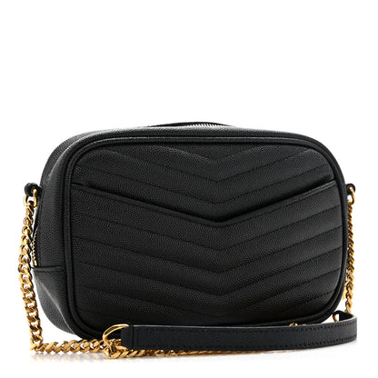 Saint Laurent Grain De Poudre Matelasse Monogram Mini Lou Camera Bag Black 3 of 13