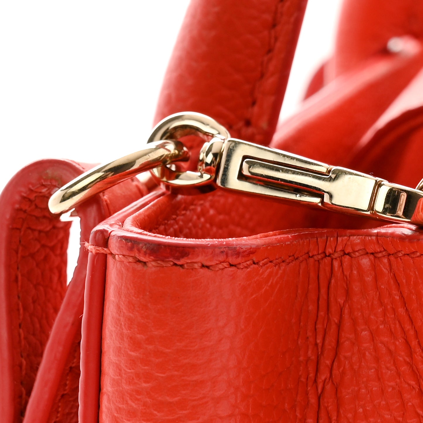 Grained Calfskin Mini Neo Executive Shopper Tote Red