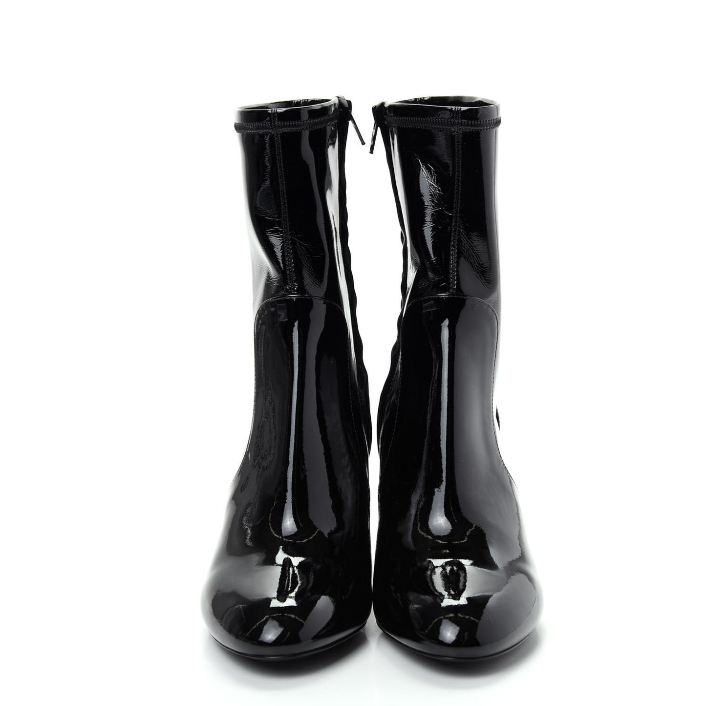 Patent Silhouette Ankle Boots 37.5 Black