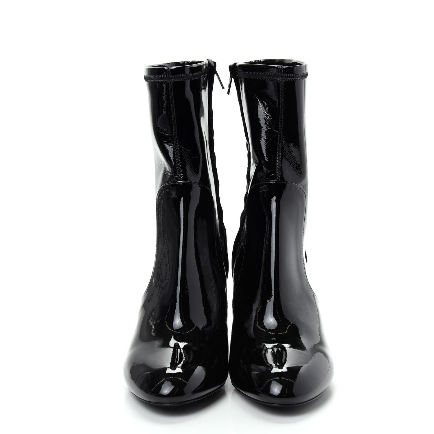 Louis Vuitton Patent Silhouette Ankle Boots 37.5 Black 2 of 10
