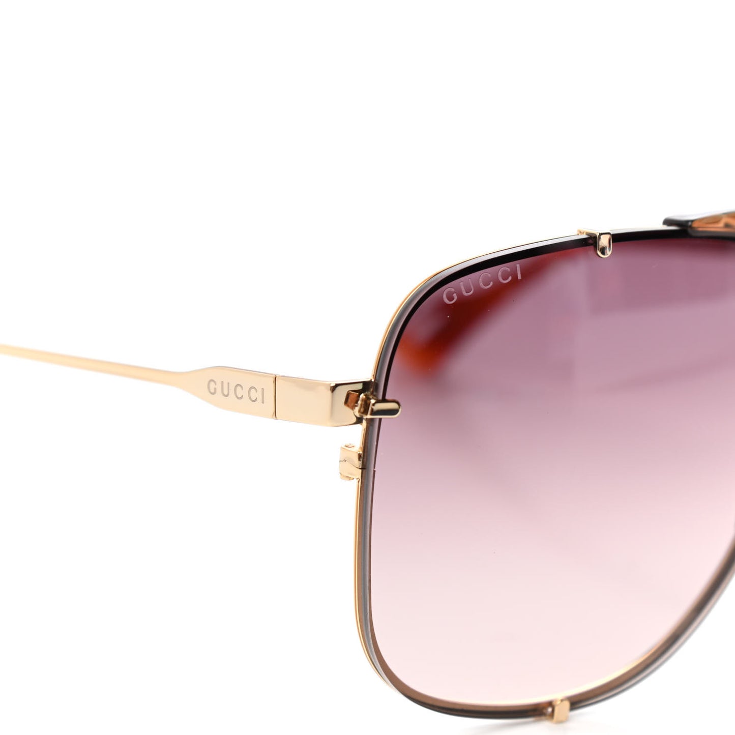 Metal Square Frame Sunglasses GG0739S Brown