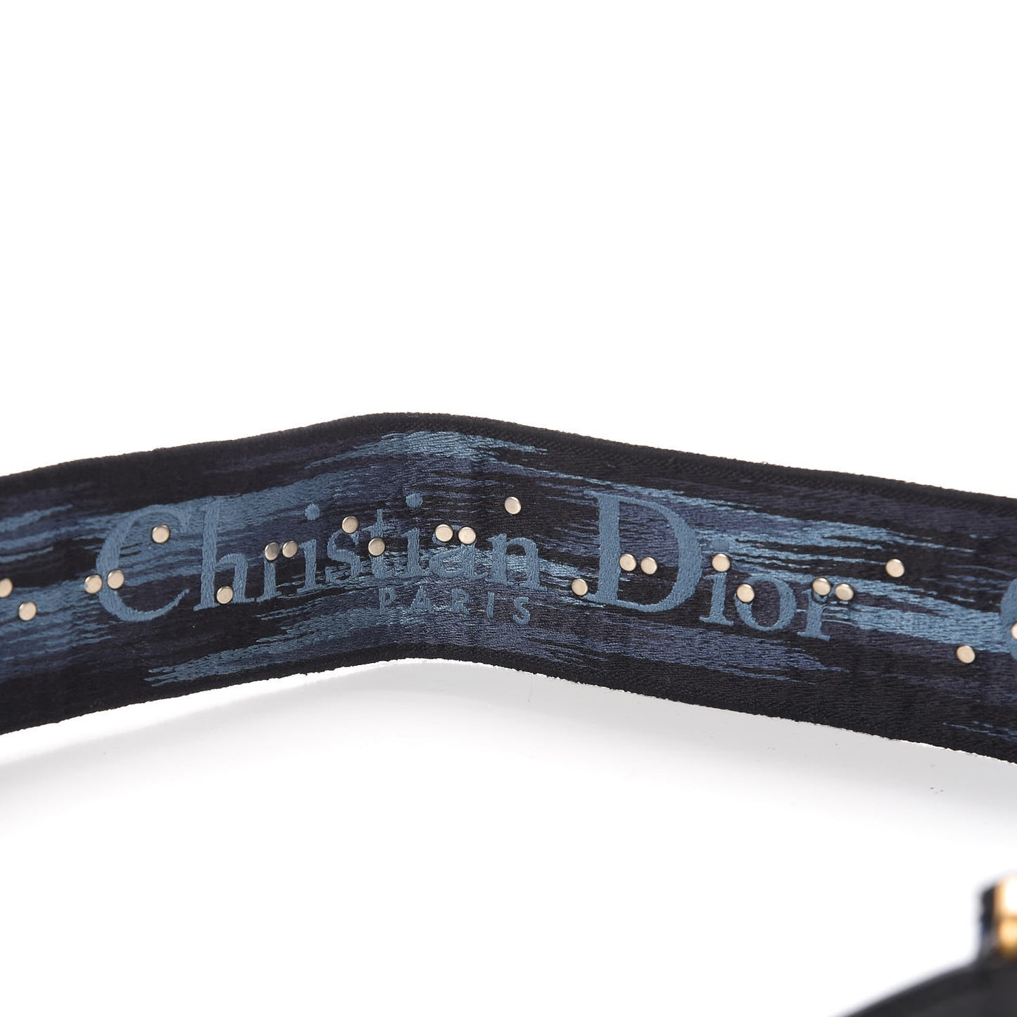 Canvas Embroidered Studded KaleiDiorscopic Adjustable Shoulder Strap Blue