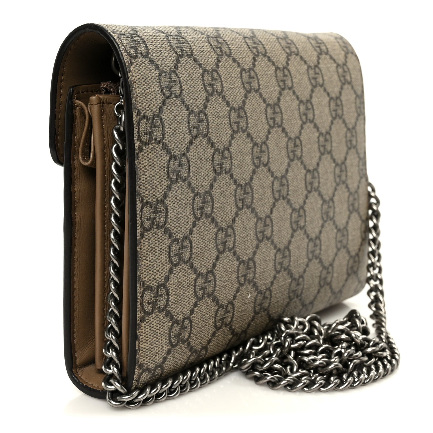 Gucci GG Supreme Monogram Mini Dionysus Chain Wallet Beige Taupe 3 of 10