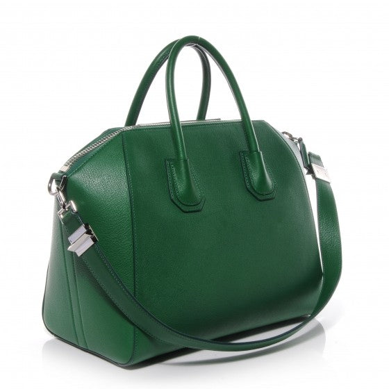 Sugar Goatskin Medium Antigona Emerald