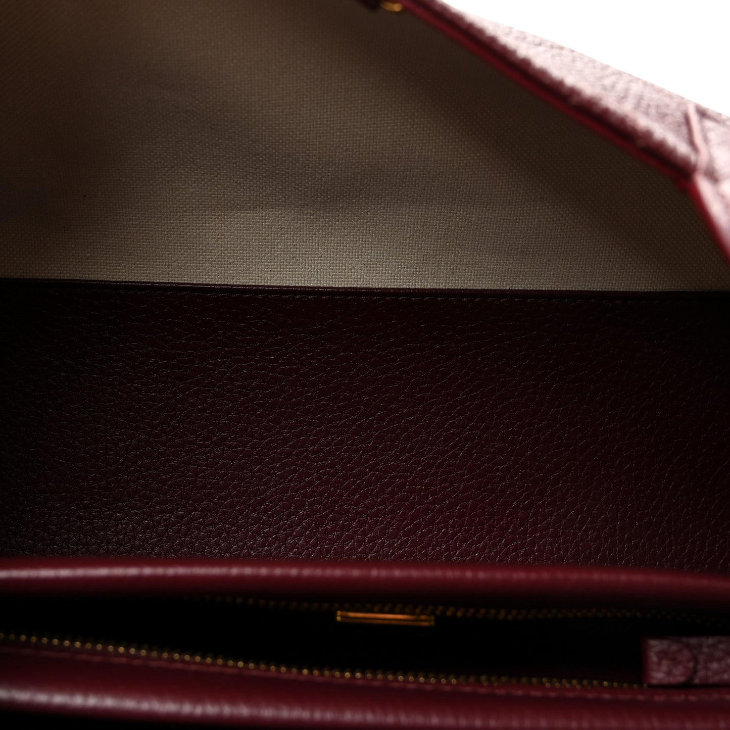 Grained Calfskin Stitched Urban Essentials Small Shopping Bag Burgundy