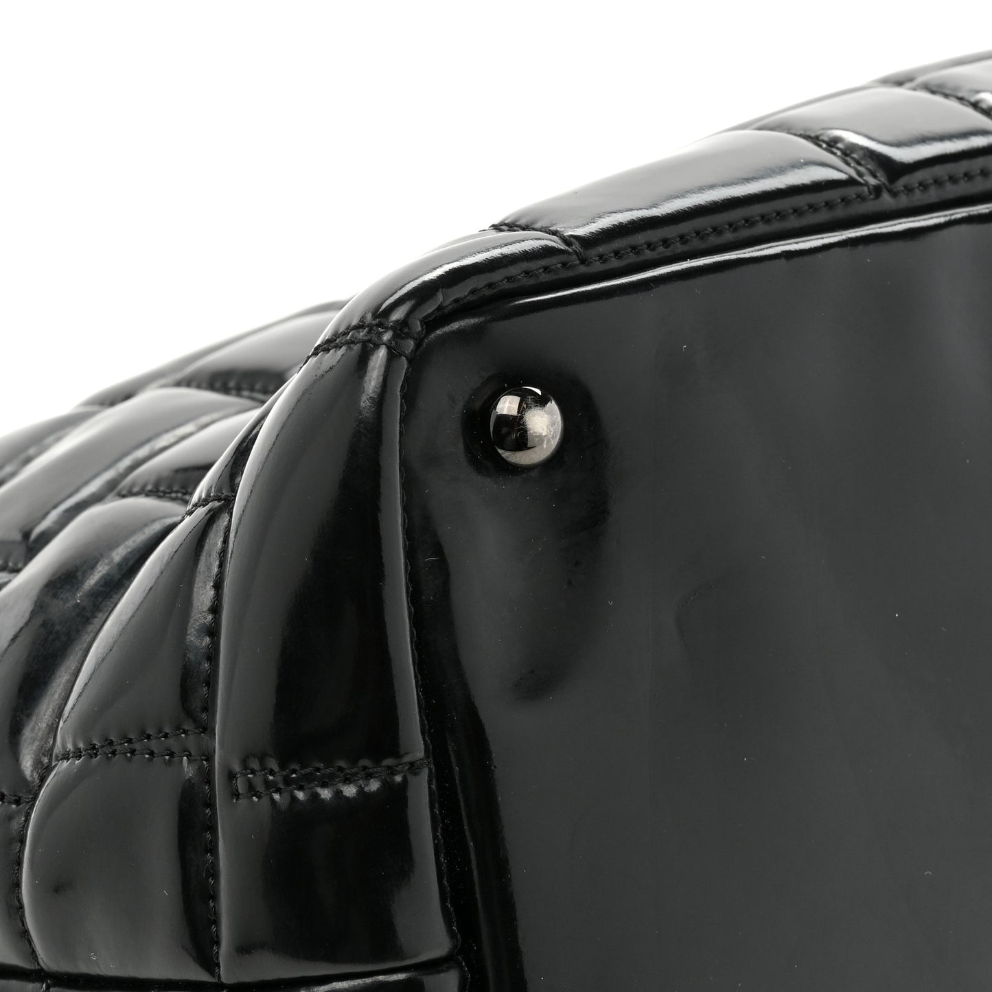 Vinyl Quilted Frozen Shopping Tote Black