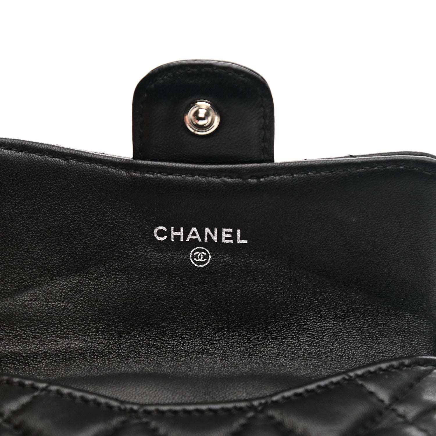Chanel Lambskin Quilted Zip Card Holder Black 7 of 10